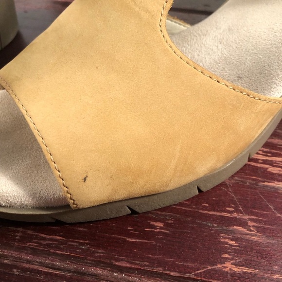 Cliffs by White Mountain Parisia Wedge Leather Wedge Sandal Yellow Size 10 - Picture 3 of 9